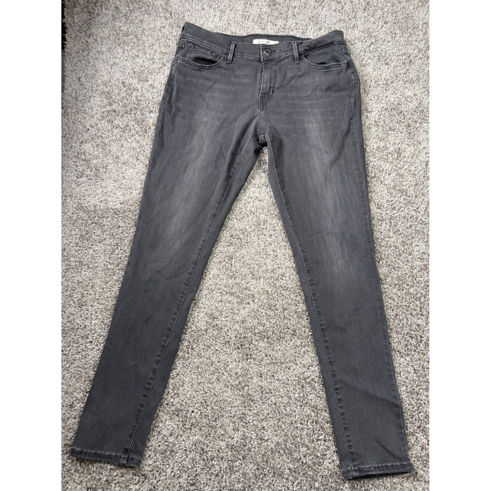 Levi's 710 Super Skinny Jeans Womens 32 Gray Faded Denim Pants
